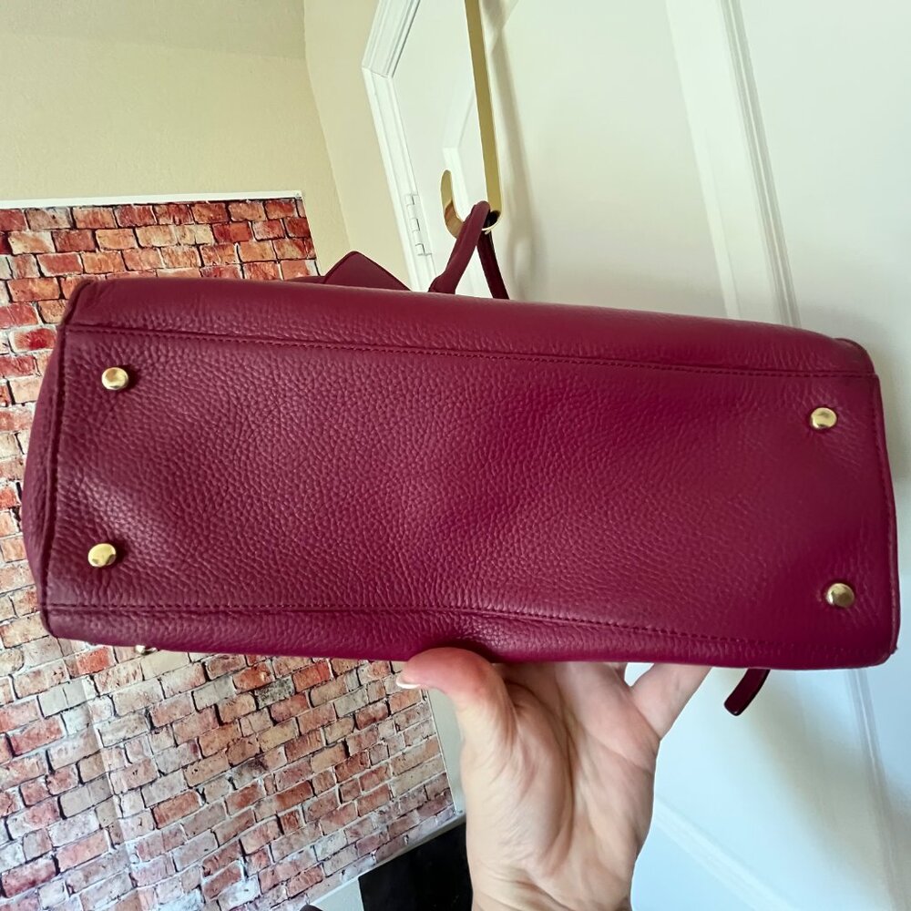 Kate Spade Baxter Street Fernrose Tote Cherrywood Burgundy Pebbled Leather WKRU2 - Picture 6 of 16